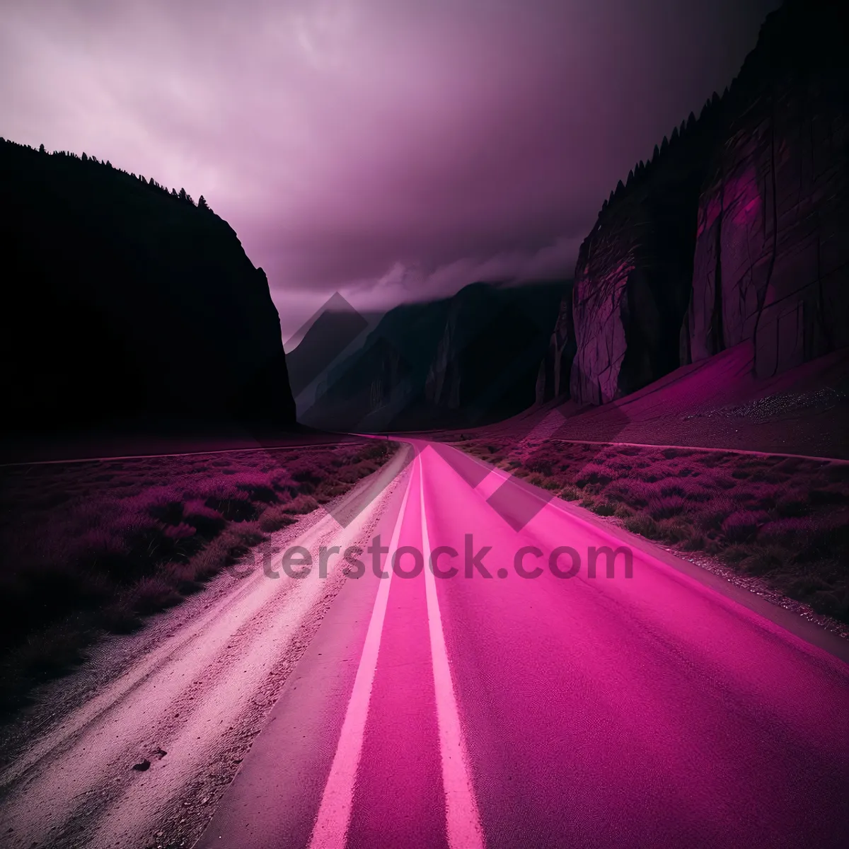 Picture of Speeding Through Tunnel with Vibrant Skyline