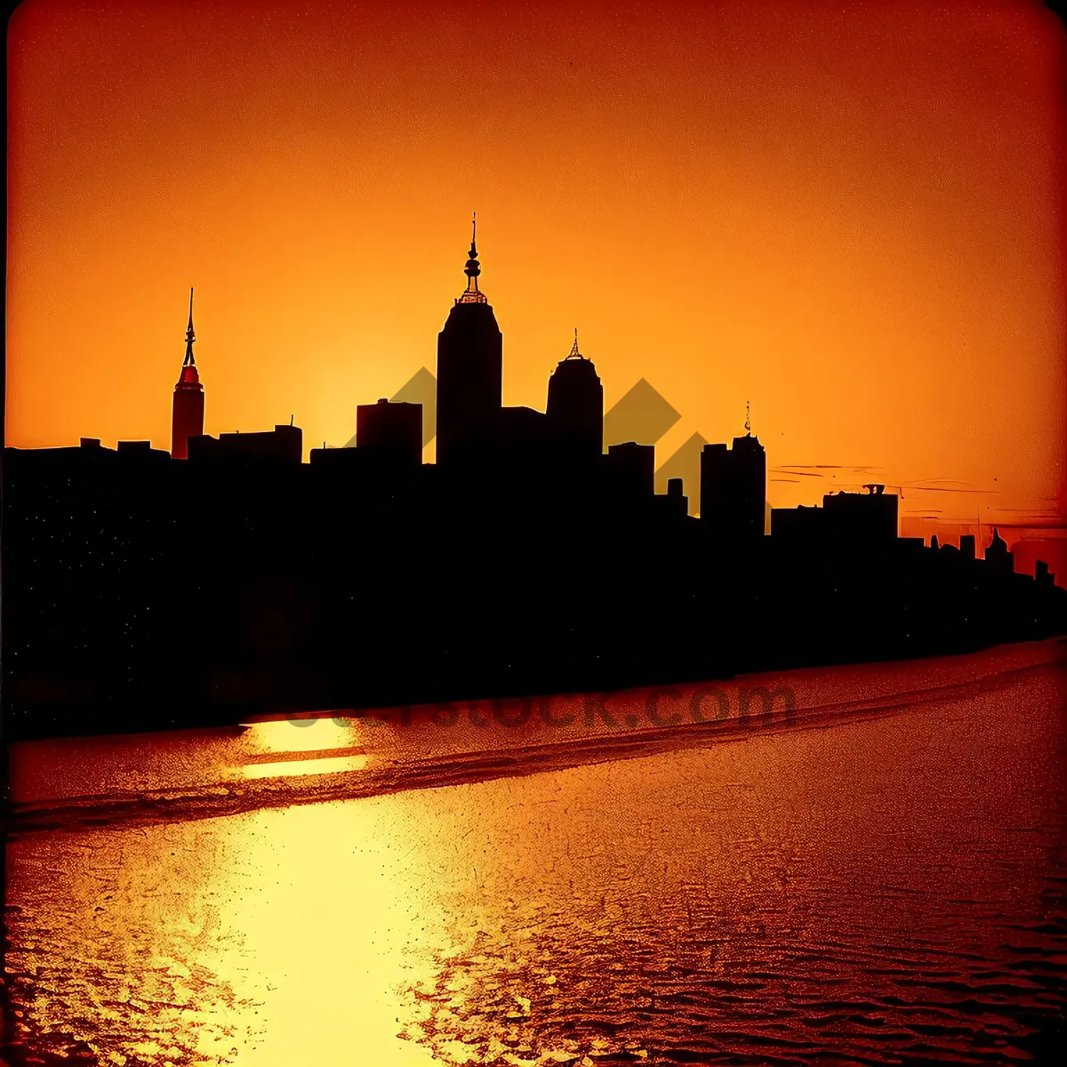 Picture of Night Skyline: Spectacular Cityscape with Tower, Castle, and River