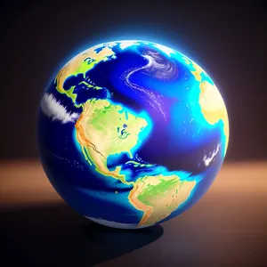 Planet Earth: 3D Globe with Continents and Oceans