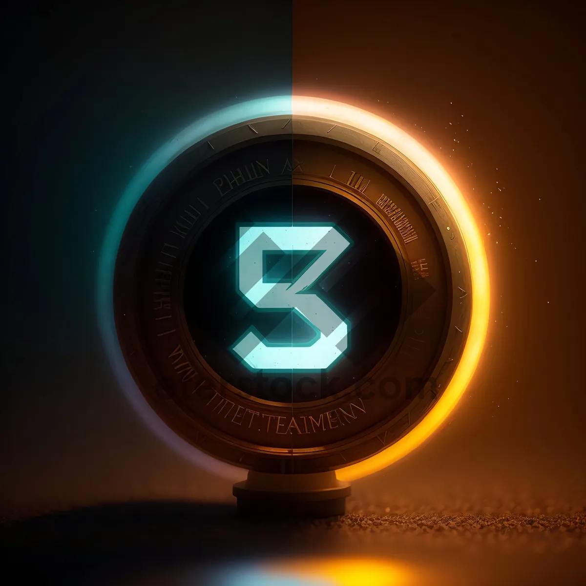 Picture of Shiny Button Icon with Black Clock Symbol