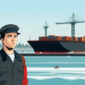 Shipping Industry: Busy Port with Cargo Ships