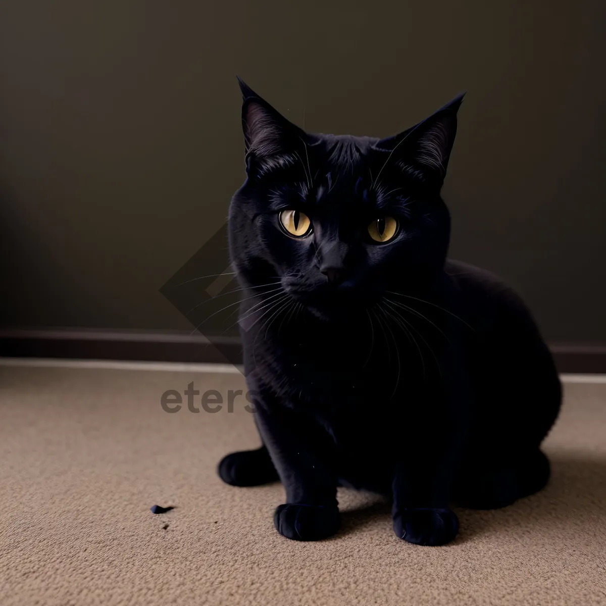 Picture of Fluffy Gray Kitty with Curious Eyes.