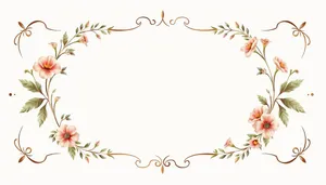 Vintage floral border design element with summer leaves.