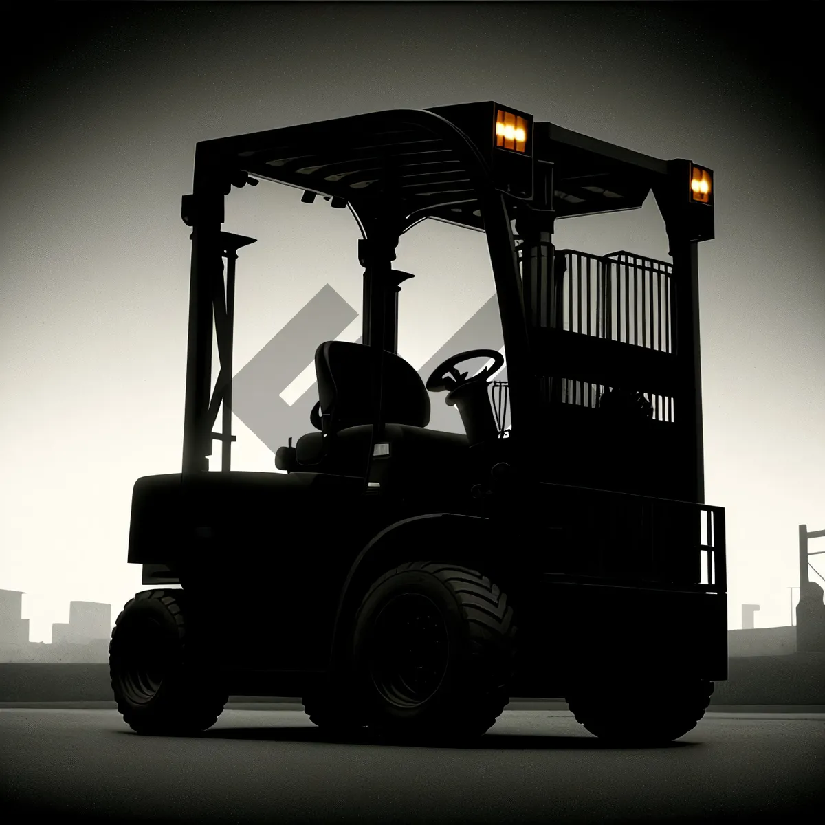 Picture of Industrial Forklift Handling Heavy Machinery on Construction Site