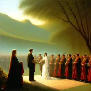 Silhouette of man waving nation flag at sunset