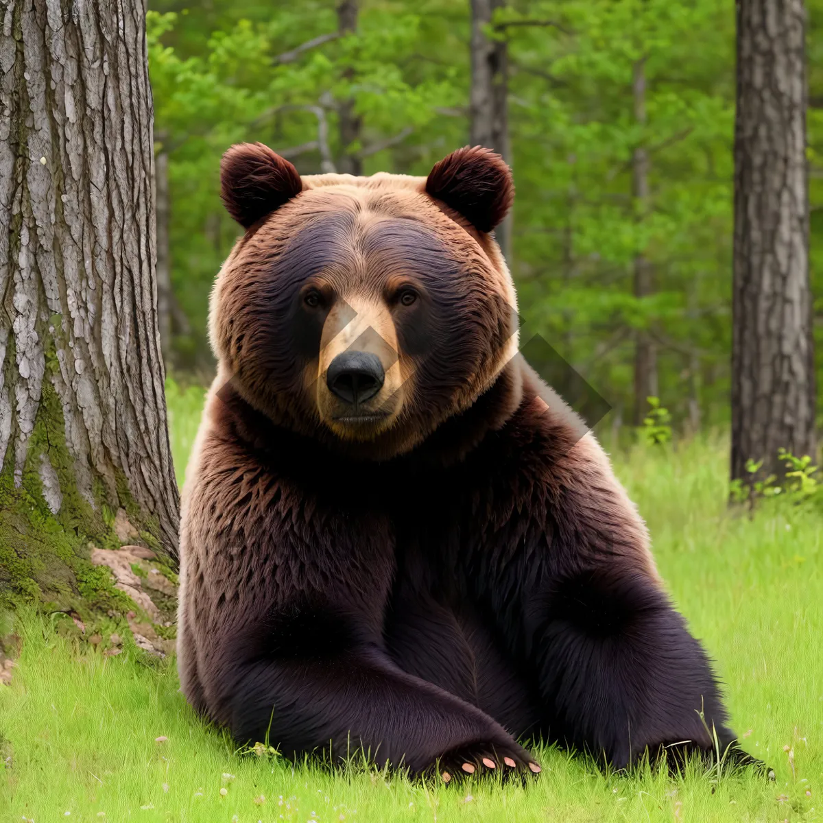 Picture of Majestic Brown Bear: Wild Mammal in Zoo