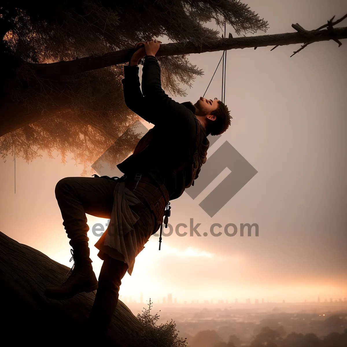 Picture of Sunlit Jump: Active Outdoor Fun with Rope