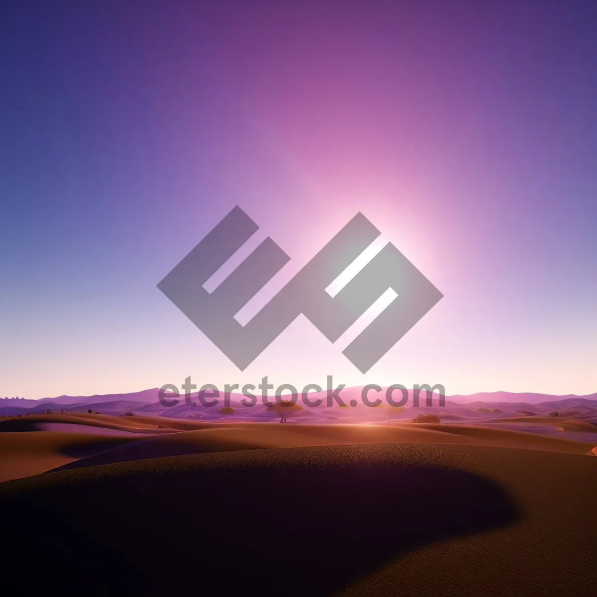 Picture of Golden Desert Horizon at Sunset