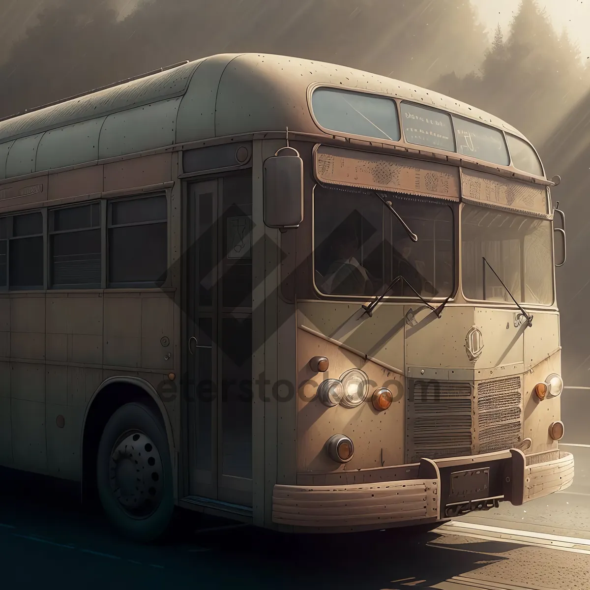 Picture of Urban Transport: A Busy Trolleybus on the Road