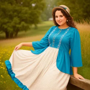 Happy brunette lady smiling in autumn park