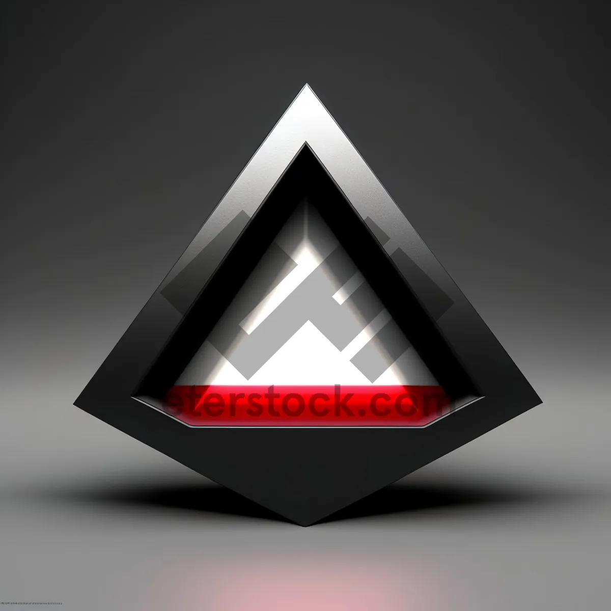 Picture of 3D Glass Pyramid Icon - Web Graphic Sign