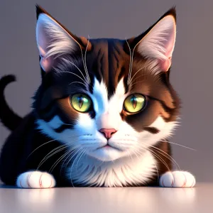 Curious Kitty with Striped Fur and Playful Whiskers