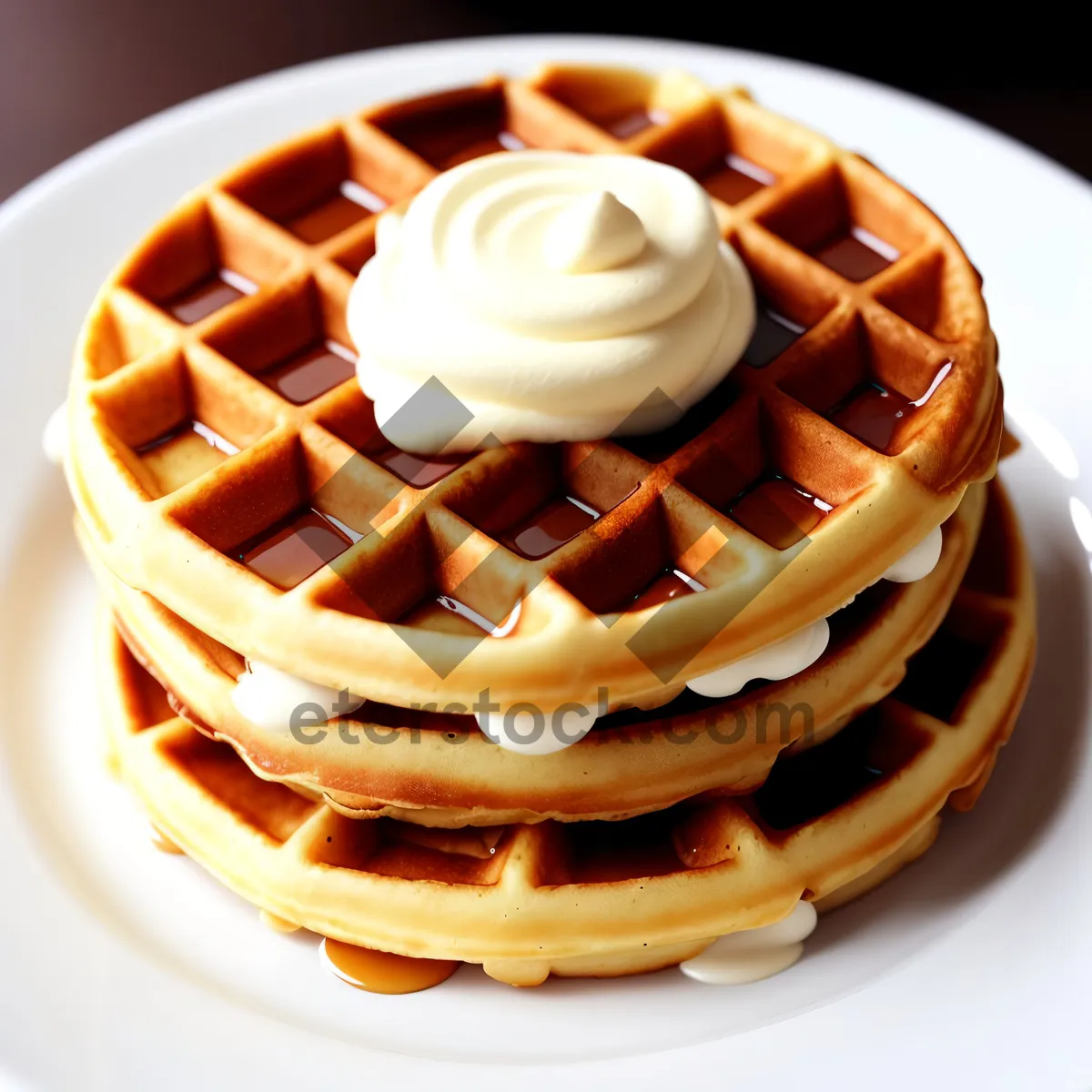 Picture of Decadent chocolate syrup drizzled on sweet pastry.