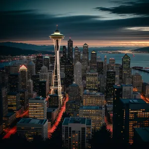 City Lights at Dusk: A Majestic Urban Skyline