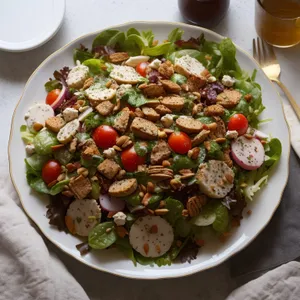 Gourmet Salad with Fresh Vegetables and Black-Eyed Peas