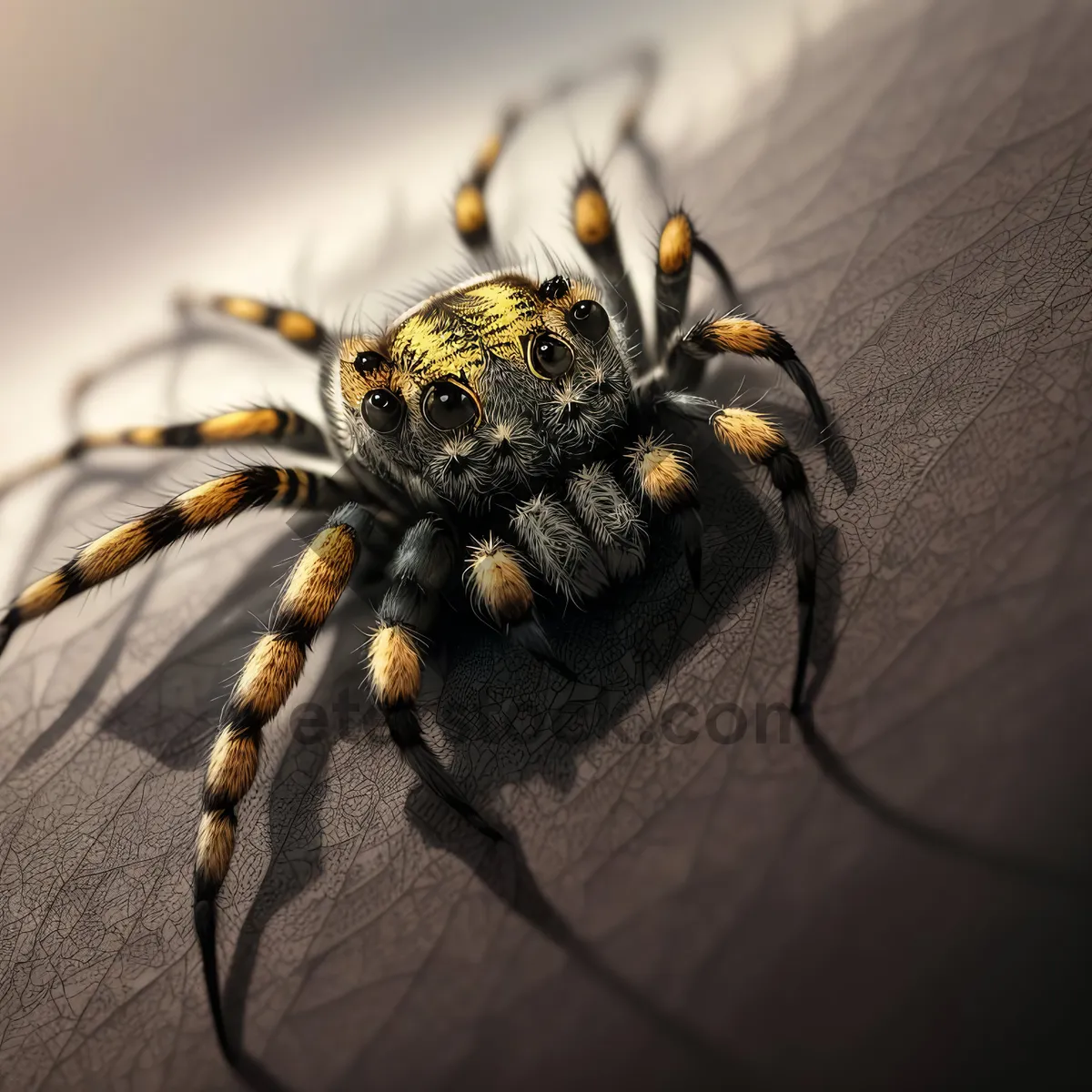 Picture of Eerie Arachnid: Scary Predator with Yellow Legs