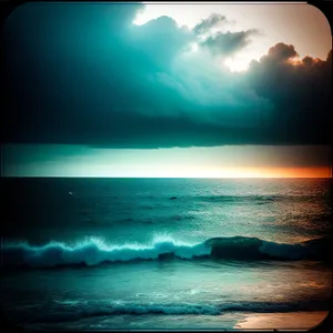 Sunset over Tropical Paradise Beach