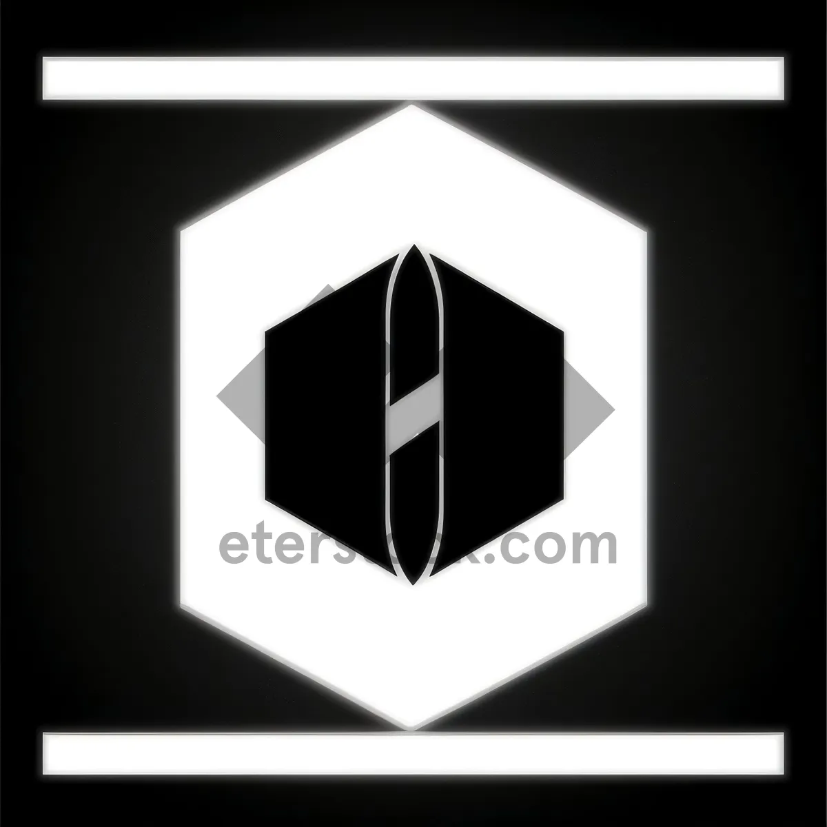 Picture of Modern Gem Icon in Shiny Black Square Frame