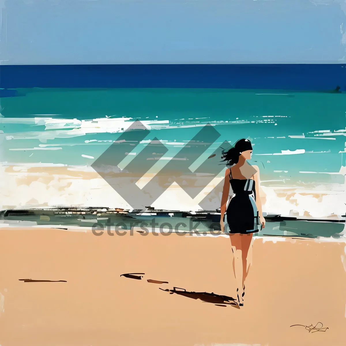 Picture of Serene Summer Escape: Beach Bliss with Sun-kissed Couple