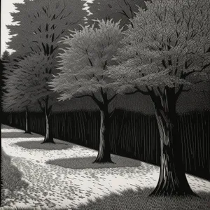 Winter Wonderland: Majestic Trees in Snowy Landscape