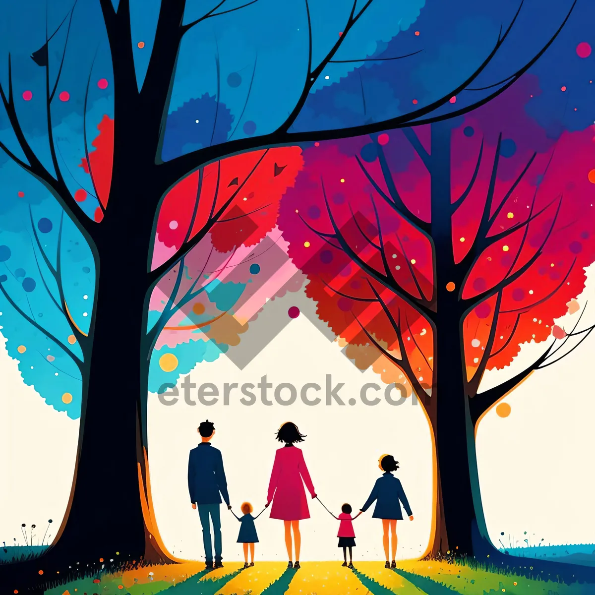 Picture of Silhouette Tree Art Design: Cemetery Holiday