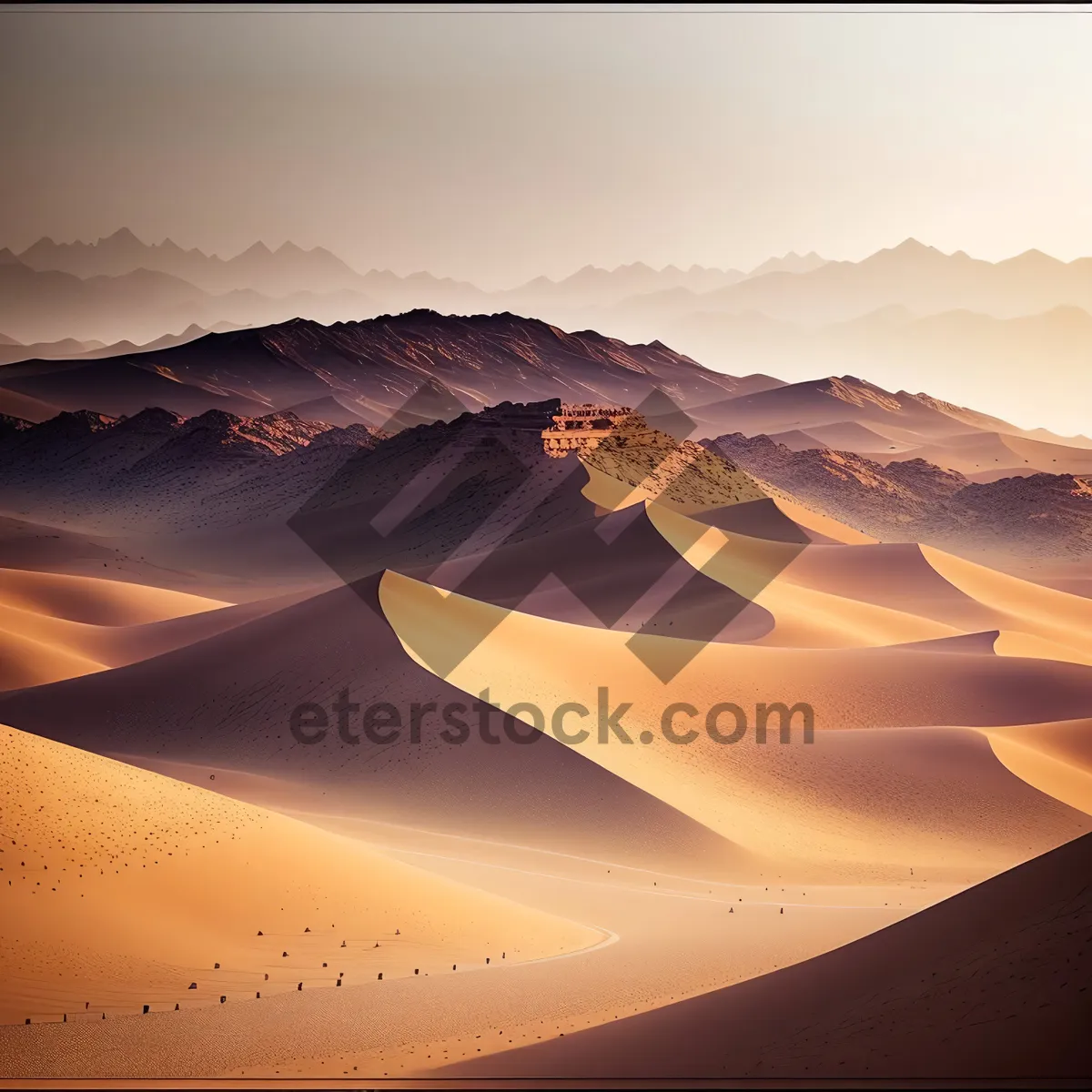Picture of Serenity in the Sands: Captivating Desert Landscape at Sunset