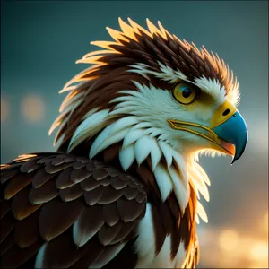 Majestic Bald Eagle Soaring with Piercing Yellow Eyes