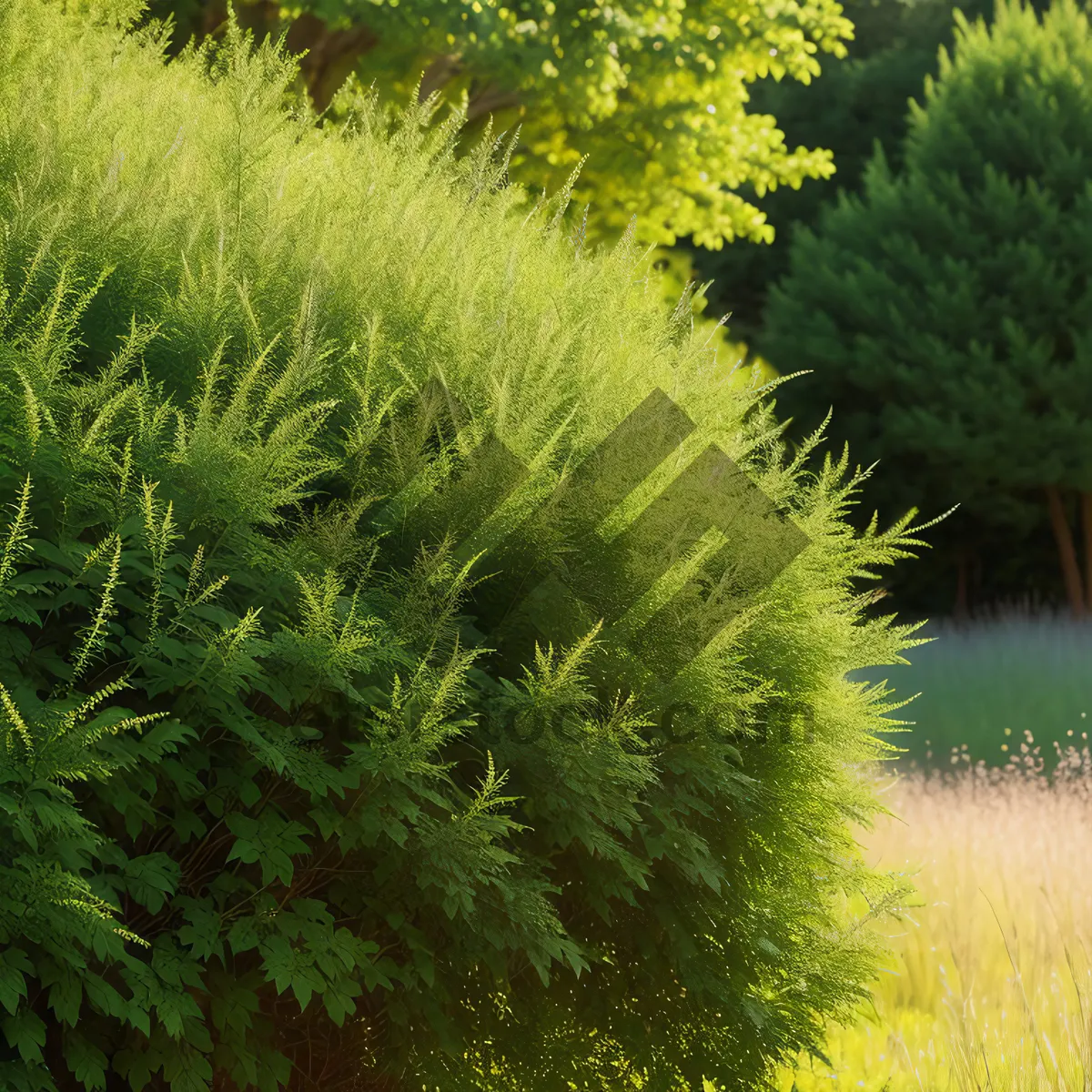 Picture of Autumn Forest Fennel: A Natural Seasonal Flora in Pine Trees Landscape.