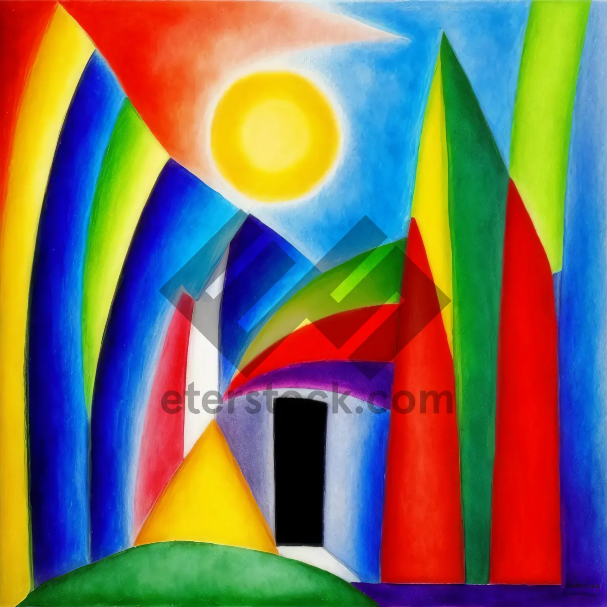 Picture of Vibrant Rainbow Pinwheel Design - Colorful Graphic Art