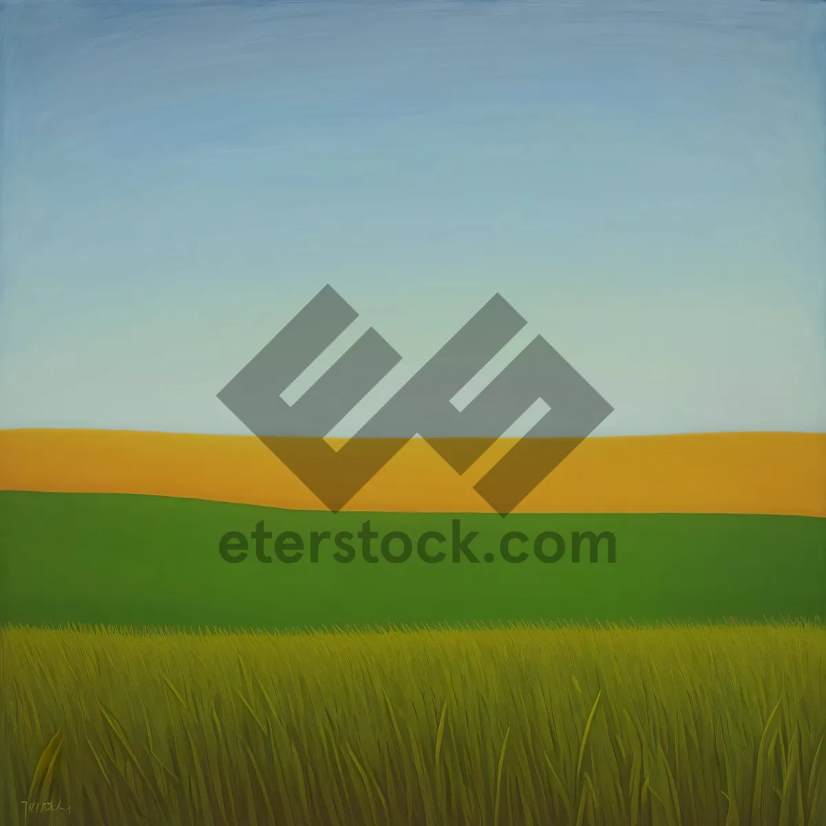 Picture of Autumn Sky: Tranquil Landscape with Cereal Field