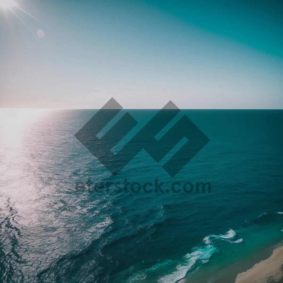 Picture of Sun-kissed Serenity: Beachside Waves and Awe-inspiring Sky