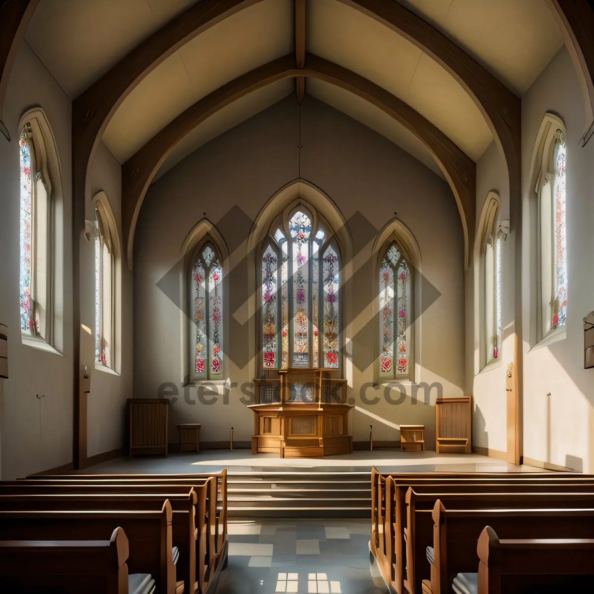 Picture of Iconic Cathedral Interior with Majestic Organ