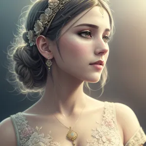 Regal Beauty: Crowned Princess in Fashion Portrait