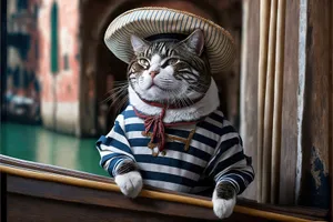 Curious gray tabby cat with adorable eyes