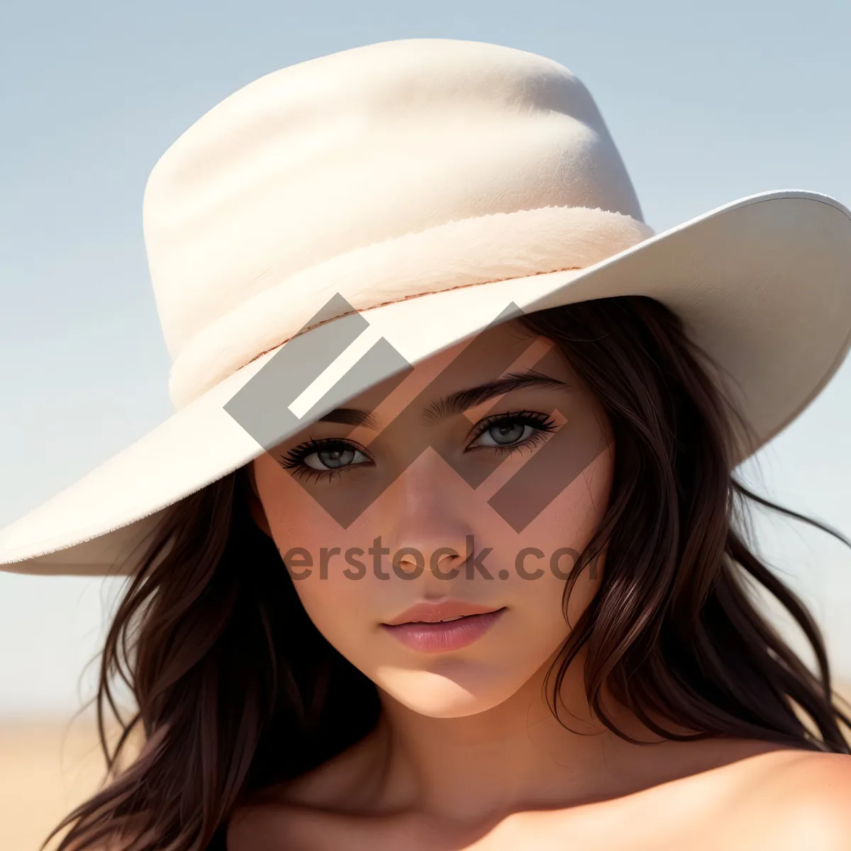 Picture of Stylish Cowgirl and her Fashionable Hat Portrait