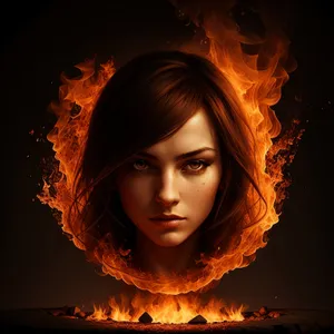 Fiery Elegance: Brunette Beauty with a Flaming Glow