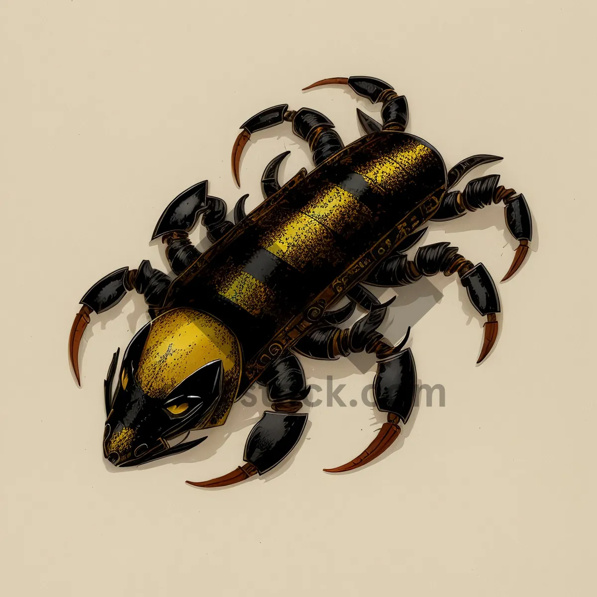 Picture of Earwig Scorpion: A black arthropod of the wildlife