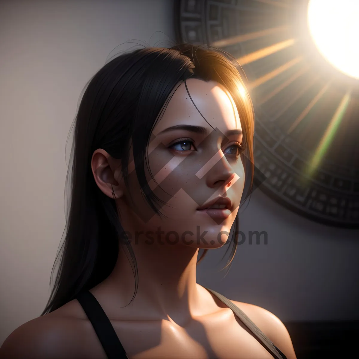 Picture of Sultry Brunette Smasher: Sensual Cover Girl with Attractive Face