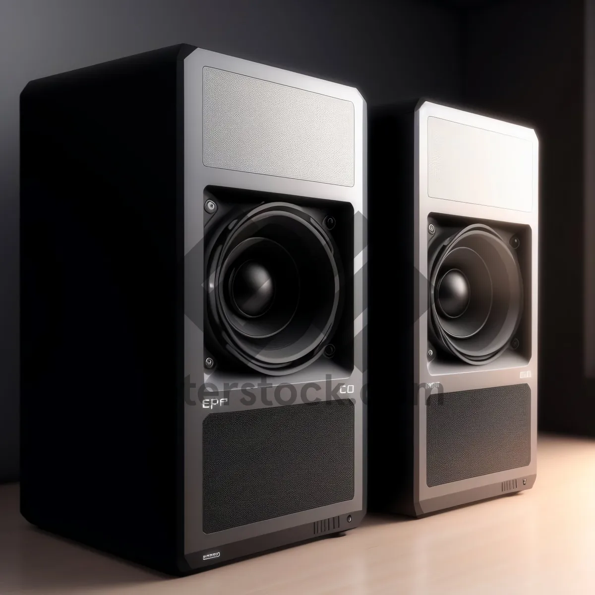 Picture of Modern Black Stereo Speaker for Multimedia Entertainment