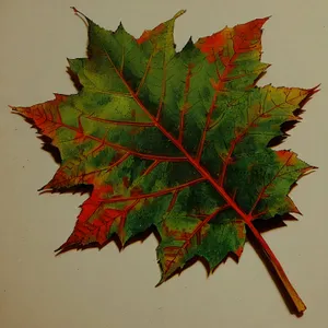 Autumn Maple Leaf: Vibrant Colors and Textured Foliage