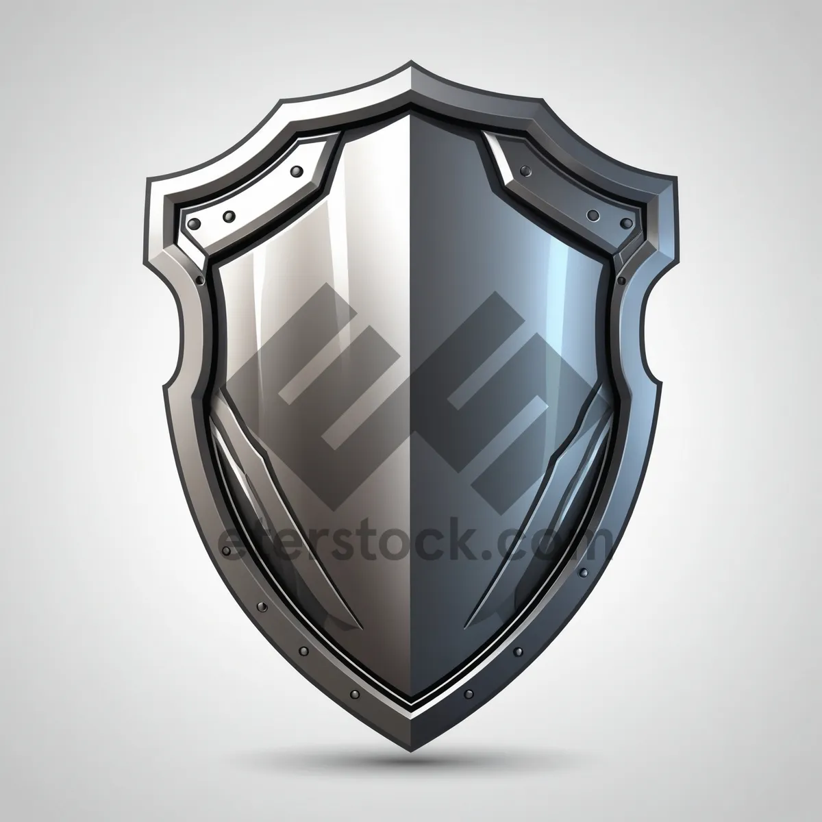 Picture of Metallic shield emblem graphic design button icon