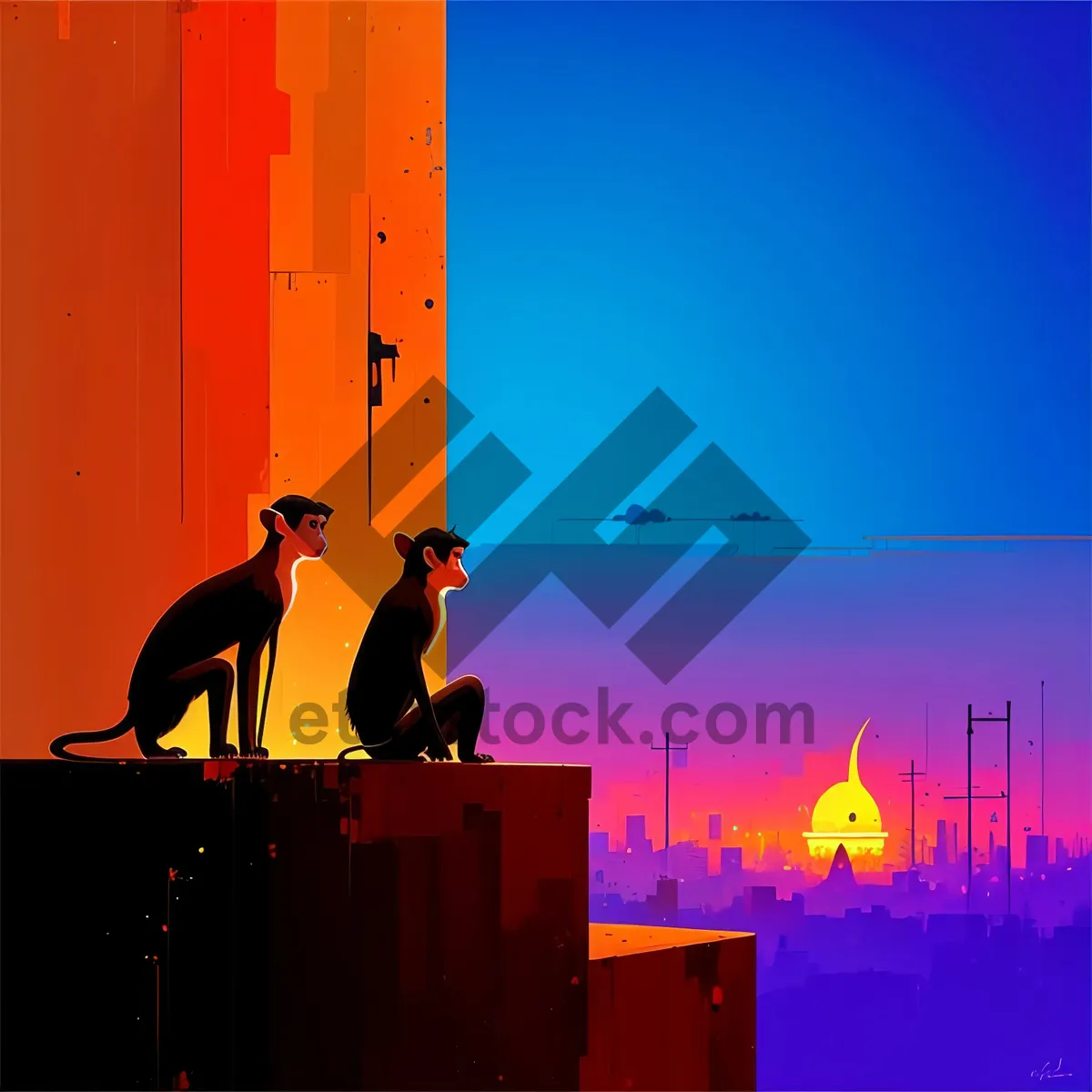 Picture of Silhouette of Man Playing Electronic Musical Instrument Against Sunset Sky