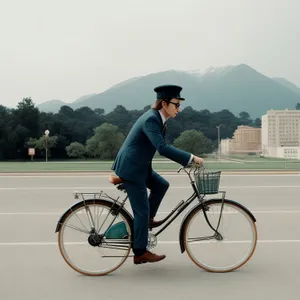 Active cyclist enjoying a bike ride