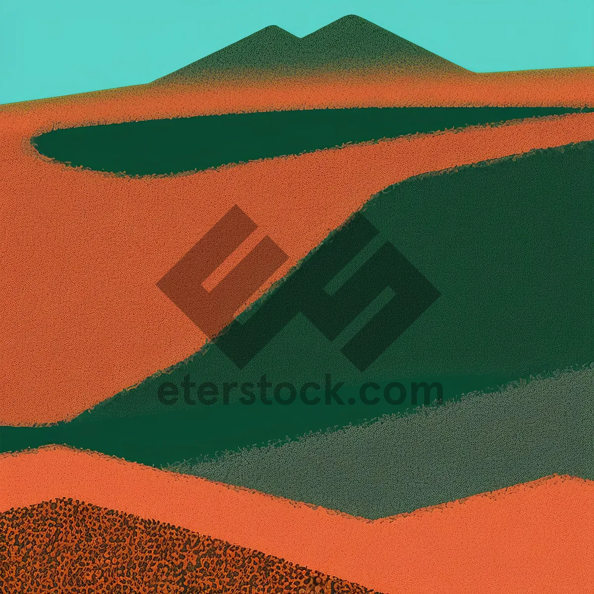 Picture of Sandy Desert Flag Emblem in Arid Landscape.