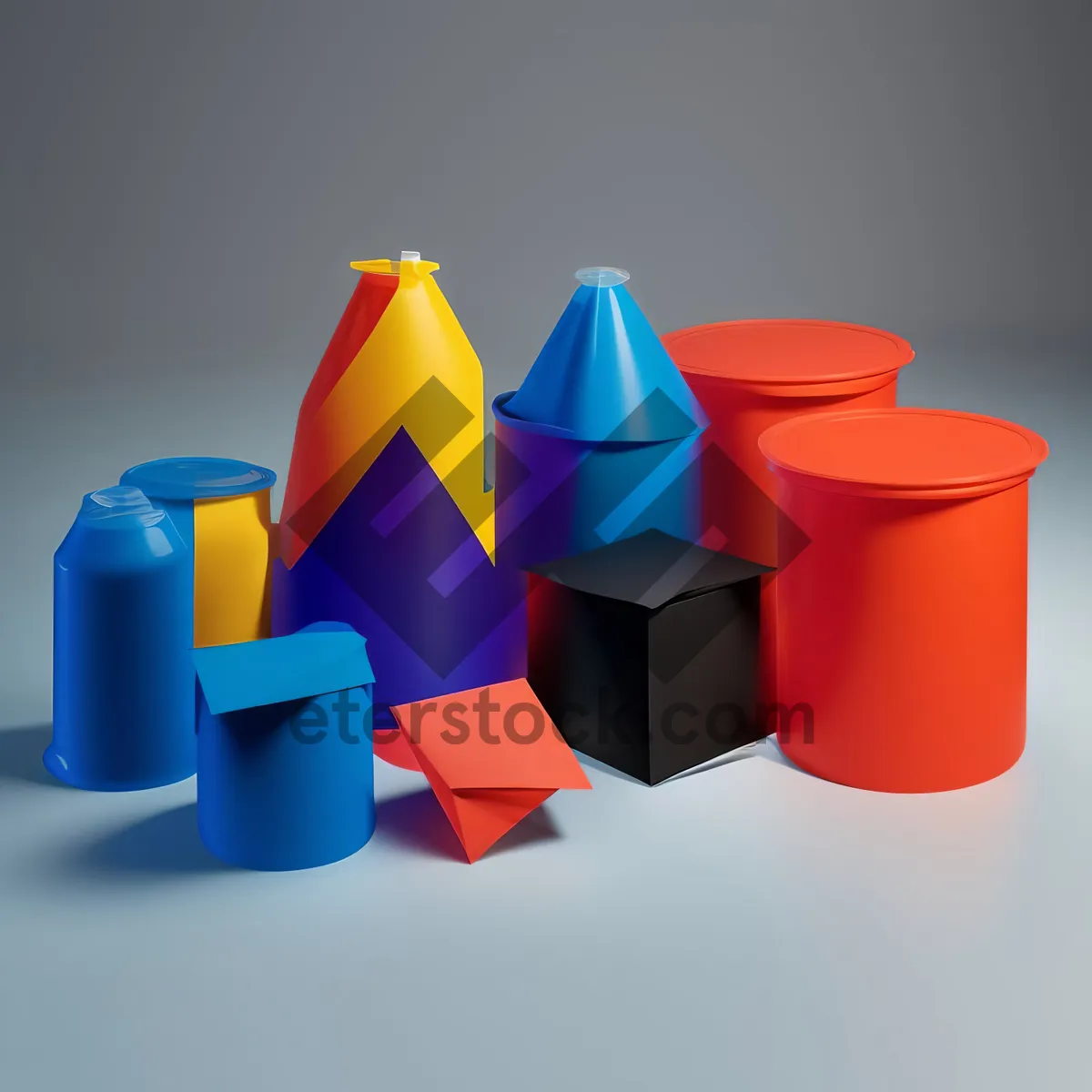 Picture of Graphic Business Symbol in 3D Diagram Market