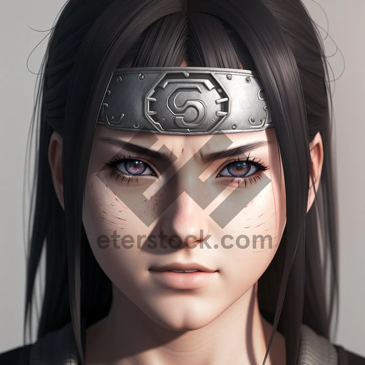 Picture of Beautiful Woman with Attractive Mask and Fashionable Attire