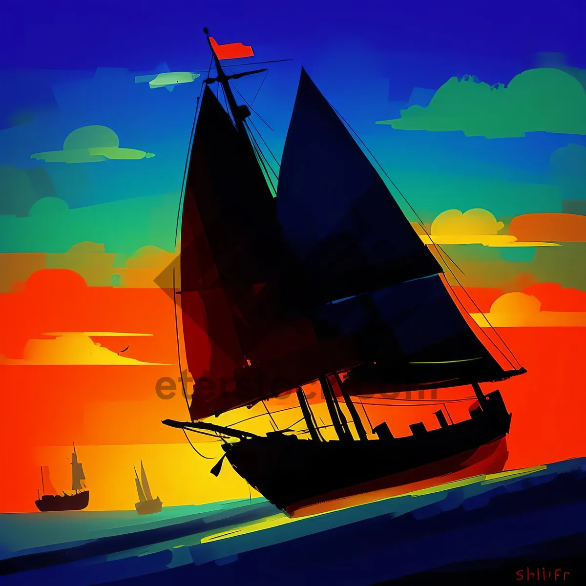 Picture of Patriotic Stadium Crowd Cheering under Vibrant Nighttime Lights