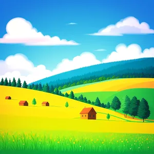 Sunny Skies Over Vibrant Meadow