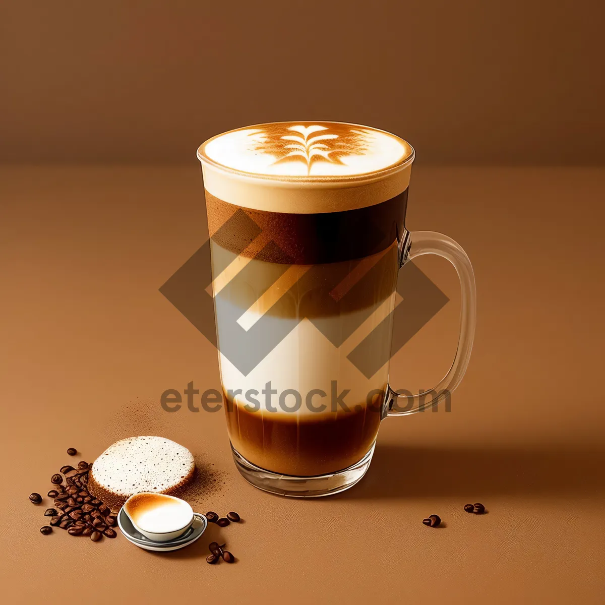 Picture of Delicious Cappuccino in Glass with Foam