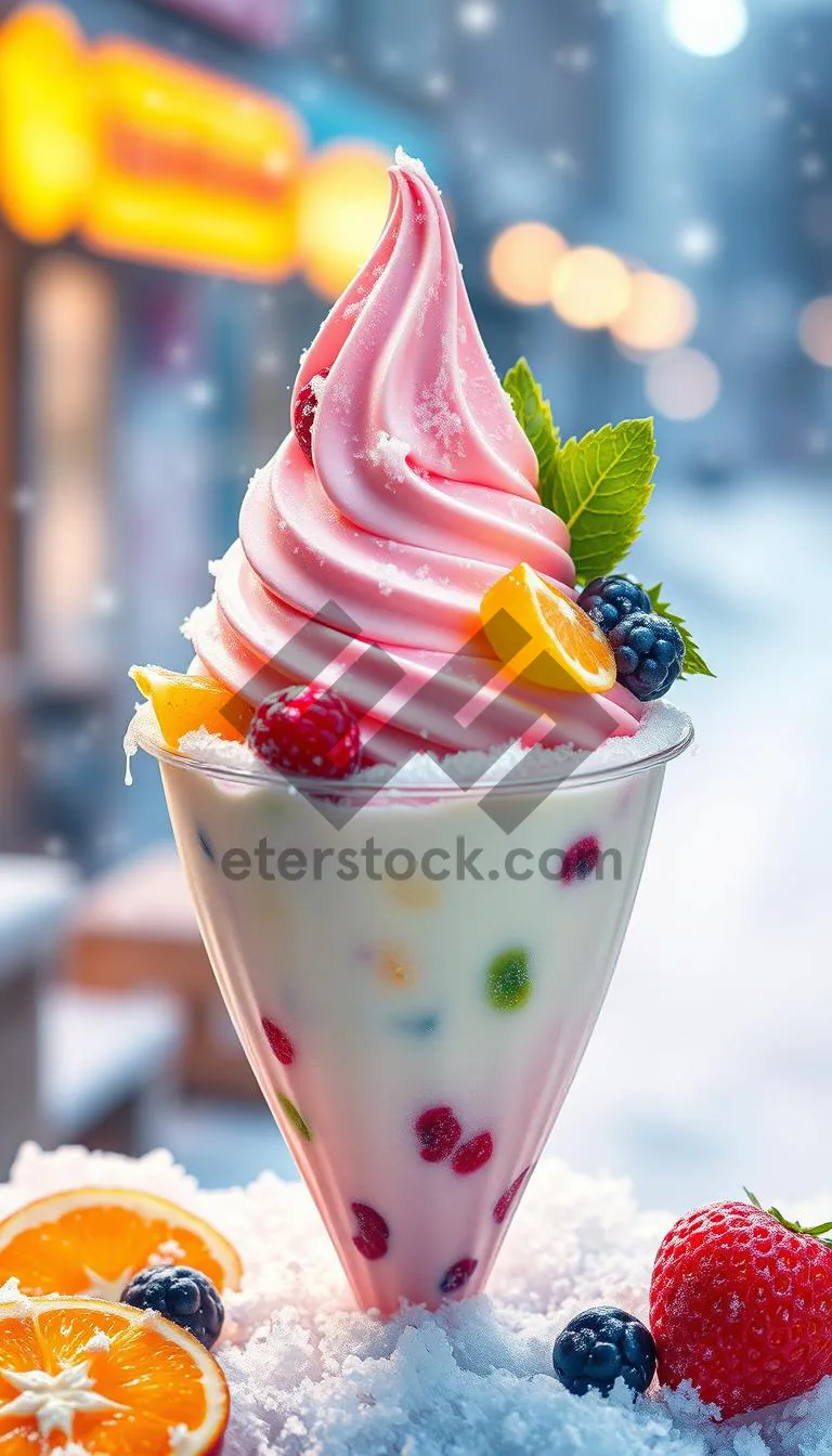 Picture of Delicious Fruit Bowl with Yogurt and Berries